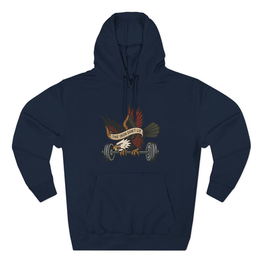 Gym Motivation Fleece Hoodie | ‘The Eagle Doesn't Lie’ Workout Pullover, Cozy Fitness Apparel, Gifts for Gym Lovers, Athleisure Sweatshirt